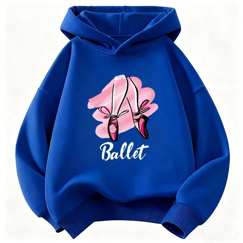 Fashion Ballet Dance Shoes Girls Hoodies Children's Sweatshirt Hoody Girls Autumn Spring Casual Hoodies 90s