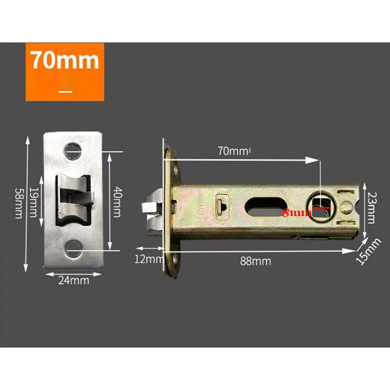 60mm or 50mm or 70mm or 45mm or 60 to 70 Adjustable Single Latch For Knob Lock Anti-theft