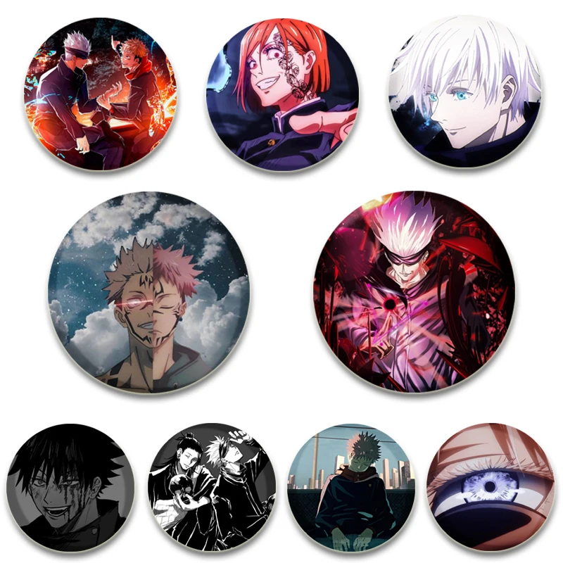 

58MM Anime Jujutsu Kaisen Badge Simple Fashion Button Pin, Snap in Design Brooch, Daily Stylish Ornament, Gift for Birthday