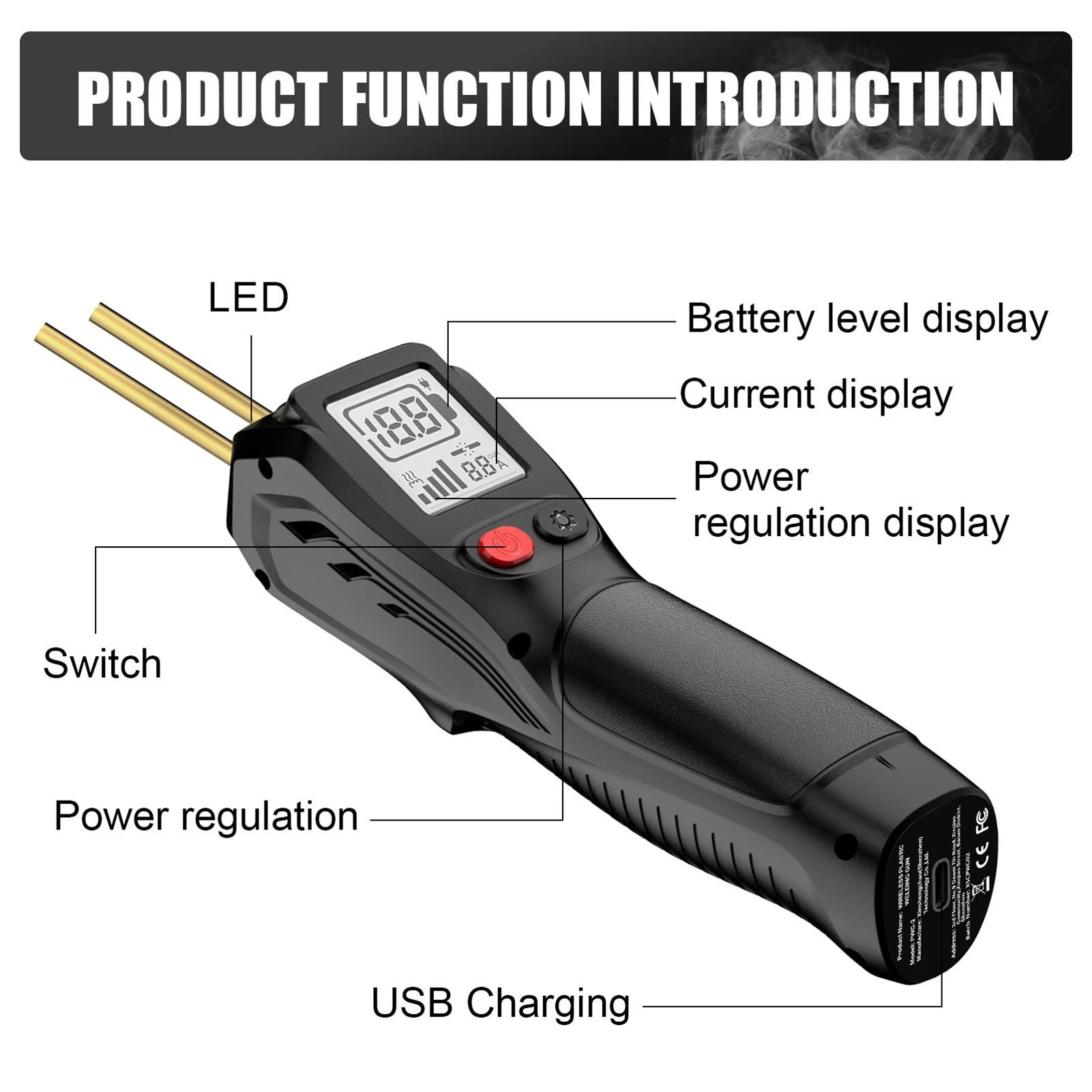 Car Bumper Repair Machine Cordless Plastic Welder LCD Display Plastic Repair Kit with 200pcs Welding Nails Fast Heating Plastic