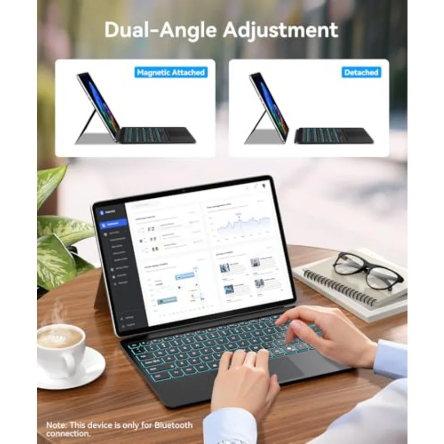 Surface Pro 12 keyboard for Microsoft Surface Pro 12 device 2025: ultra-slim magnetic Type-Cover with Bluetooth, 7-color backli