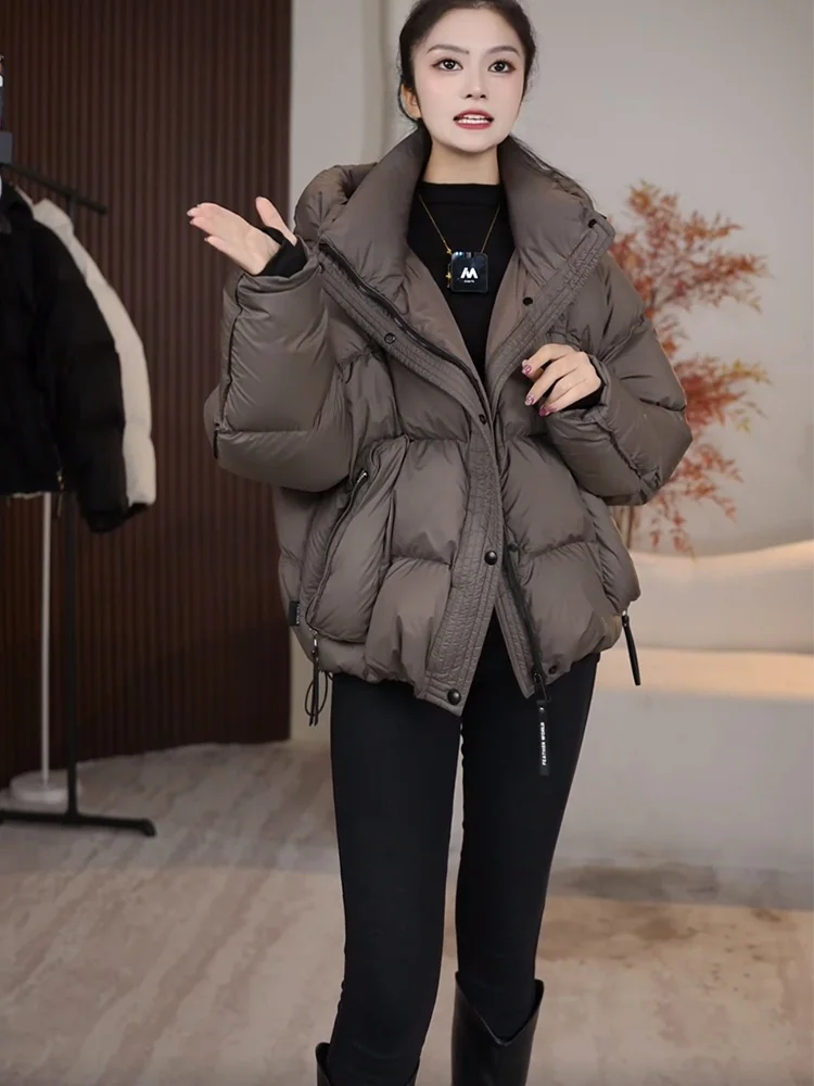 

Women's Hooded Thiened Cotton Jaet Winter Warm Loose Sle Zipper Closure Long Sve Regular Length Hooded Coat