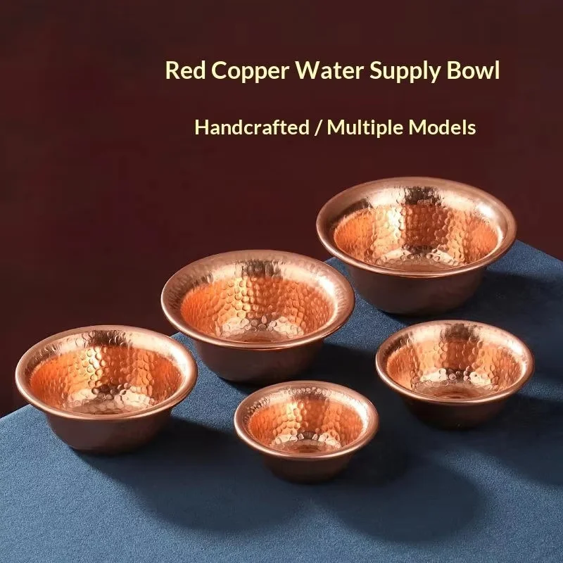 Handmade Tibetan Bowl Copper Buddhist Offering Cup Durable Altar Centerpiece Religious Item for Spiritual Gifts
