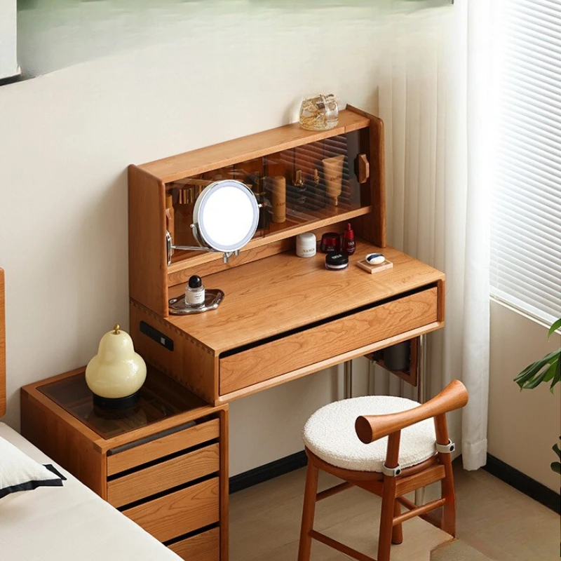 

Vanity Table Makeup Mirror With Jewelry Cabinet Mini Dressing Table Furniture Wooden Dresser Makeup Stand Toilet Tables Shida