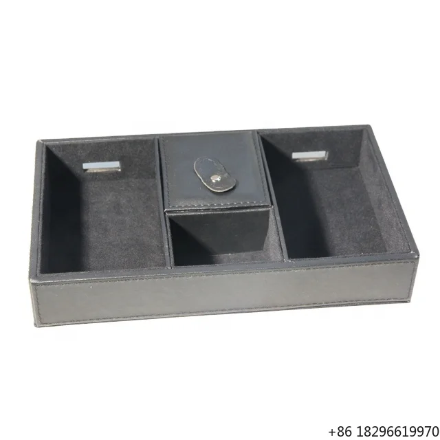 LG8131 Factory Price Custom Vintage Home Office Desk Table Accessories Leather Desk Organizer Office Hotel Organizer Tray