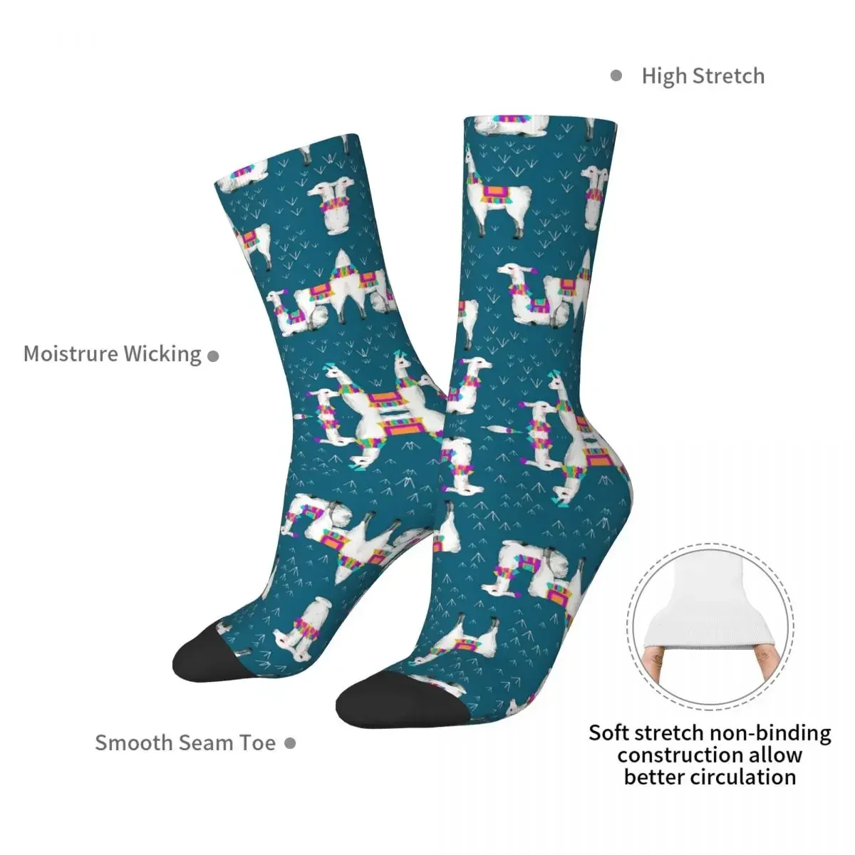 Llama Alpaca Animal Socks Harajuku Super Soft Stockings All Season Long Socks Accessories for Man's Woman's Gifts