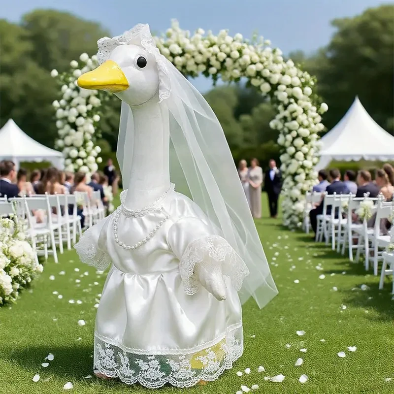 

Bride Goose Outfit Clothes Wedding Lawn Goose Clothes Festivals Porch Gooses Outfit for Wedding Garden Gooses Outdoor Decor