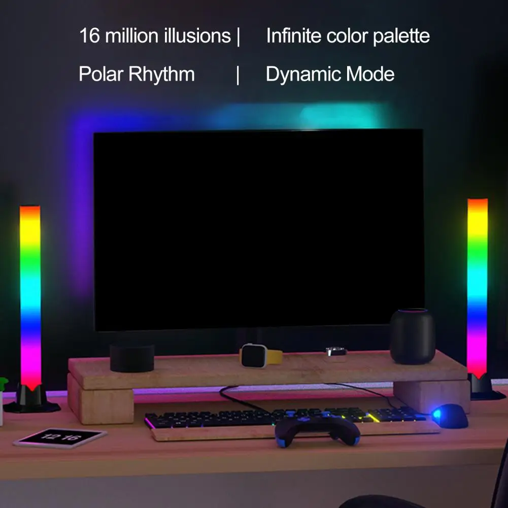 

Colorful Light Bar Usb Ambient Light Dynamic Rgb Led Light Bar Usb Powered Ambient for Gaming Tv Pc Room Monitor Desk Remote