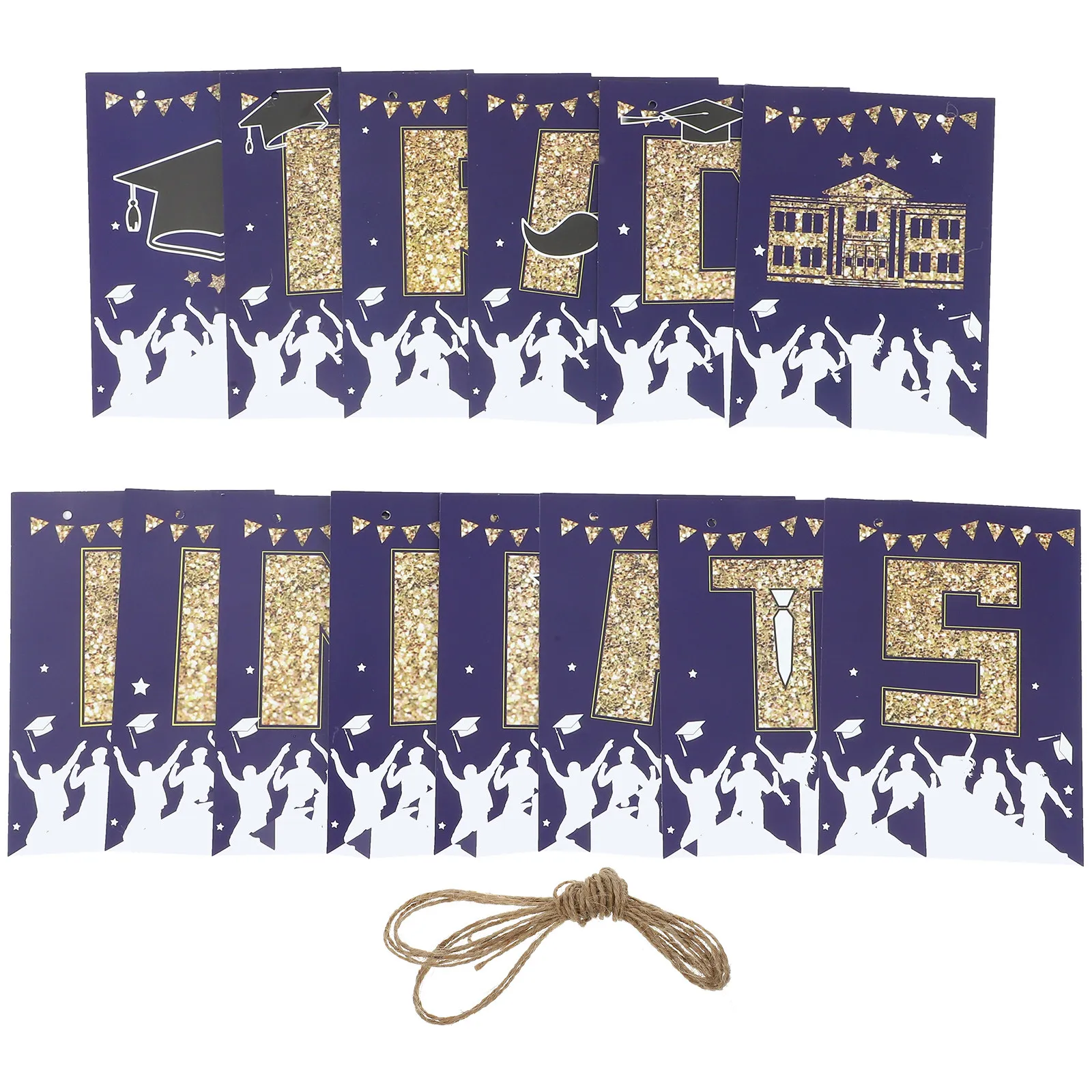 Graduation Banner 2024 Paper Decorative Hanging Banner for Grad Party Wall Door Ceiling Living Room Bedroom Celebration Layout