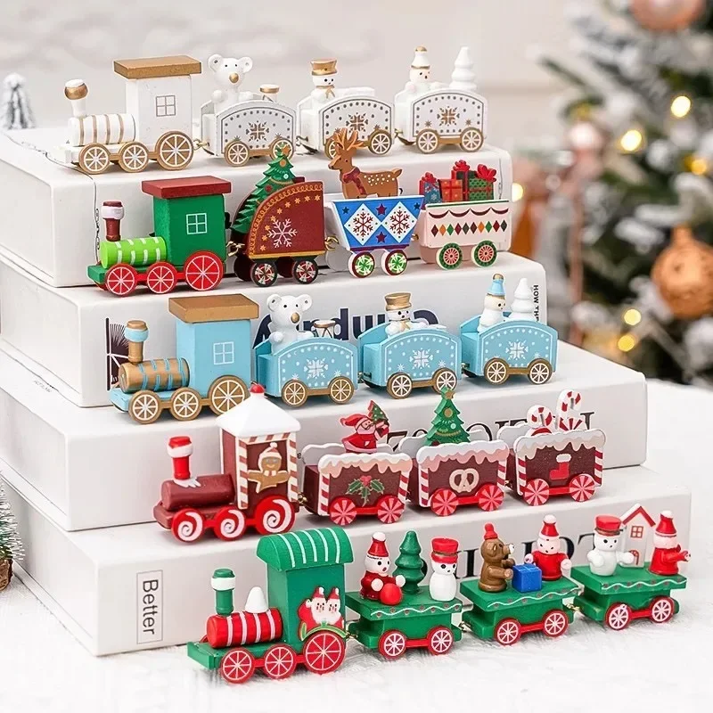 Mini Christmas Train Plastic Christmas Train Toys Christmas Decorations for Home 2025 Cristmas Ornament Gift Happy New Year 2025