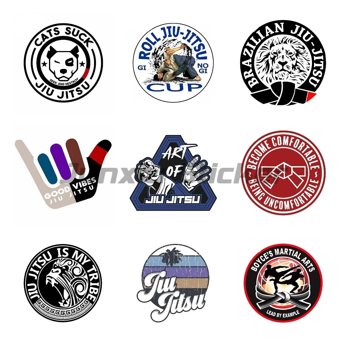 Brazil Jiu Jitsu Waterproof Car Stickers Sunscreen Vinyl Decals for Laptop Decor for Auto Motocross Racing Laptop Helmet Trunk