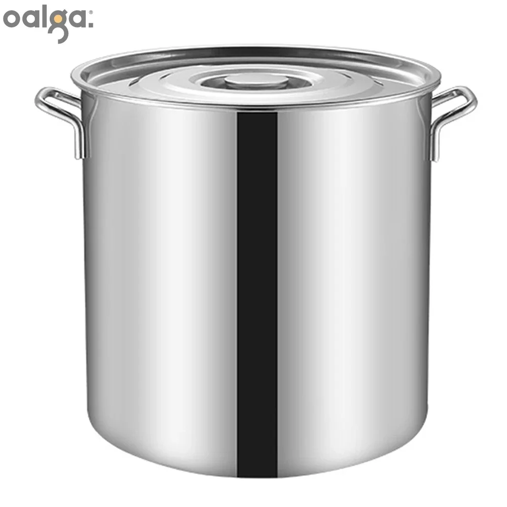

Commercial Stainless Steel Soup Bucket Lid Large Capacity Pot Kitchen Restaurant Hotel Barrel Cookware Cooking Pan Stock Pots