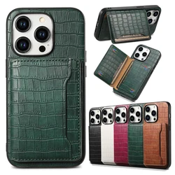 EUCAGR Crocodile Pattern Multifunctional Leather Wallet Case For iPhone 11 12 13 14 15 Pro Max Plus XS XR 7 8 SE Holder Cover