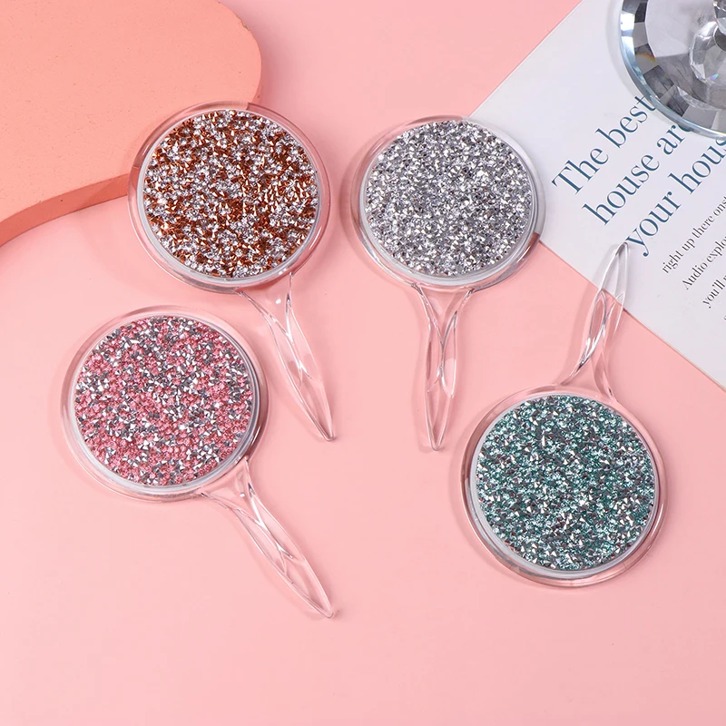 

Handheld Mirror Transparent Plastic Handle Round Mirror For Eyelash Extension Beauty Tools