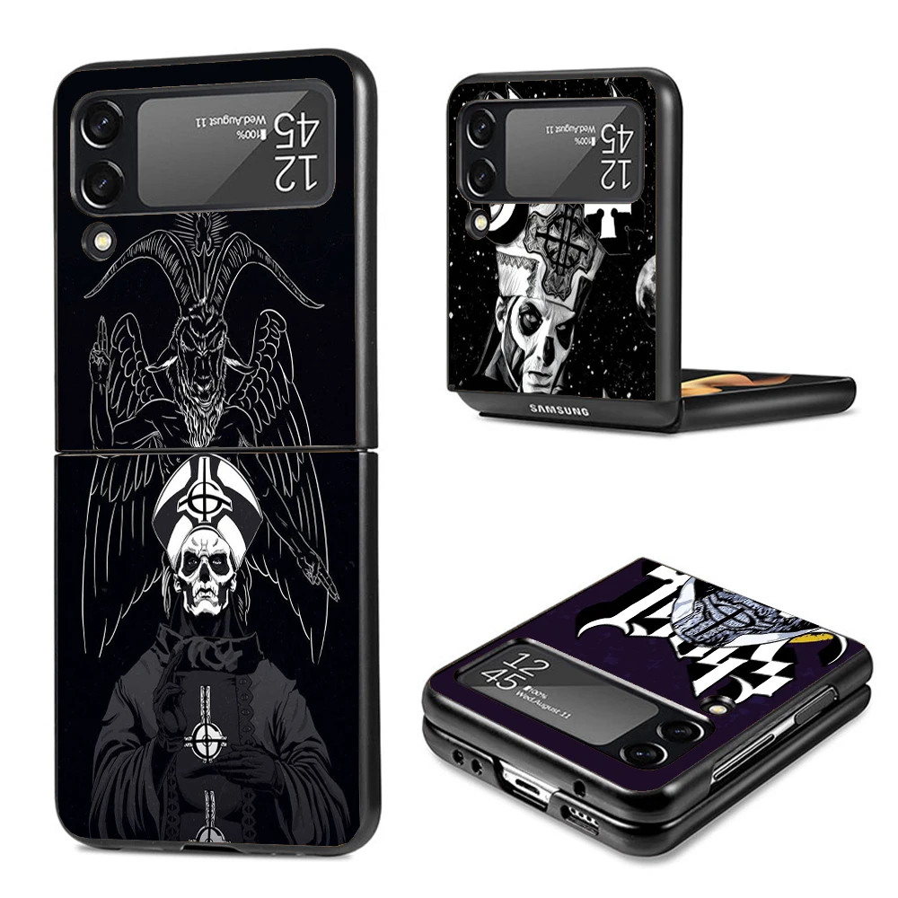 Ghost Papa Emeritus Phone Case For Samsung Galaxy Z Flip6 Flip3 Flip4 Flip5 PC Hard Plastic Z Flip 6 5 4 3 5G Fundas Cover Coque