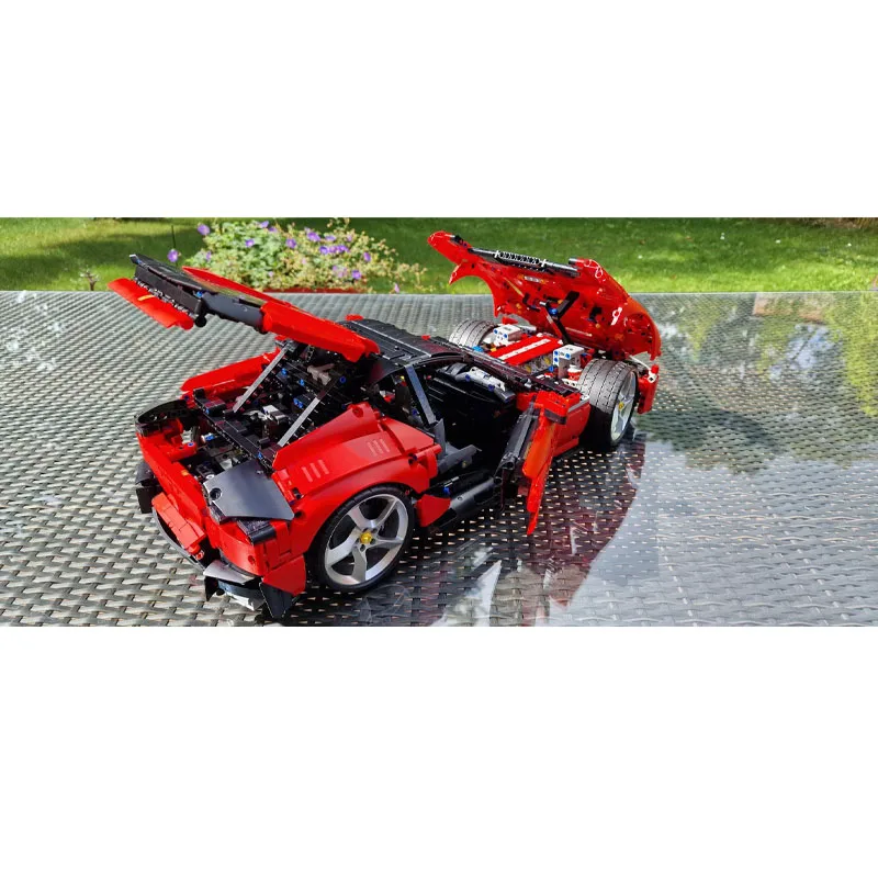 

MOC-191495 Красный классический городской спортивный гоночный автомобиль, строительный блок, модель 3215, детали MOC, креативная детская игрушка на день рождения для мальчиков, подарок