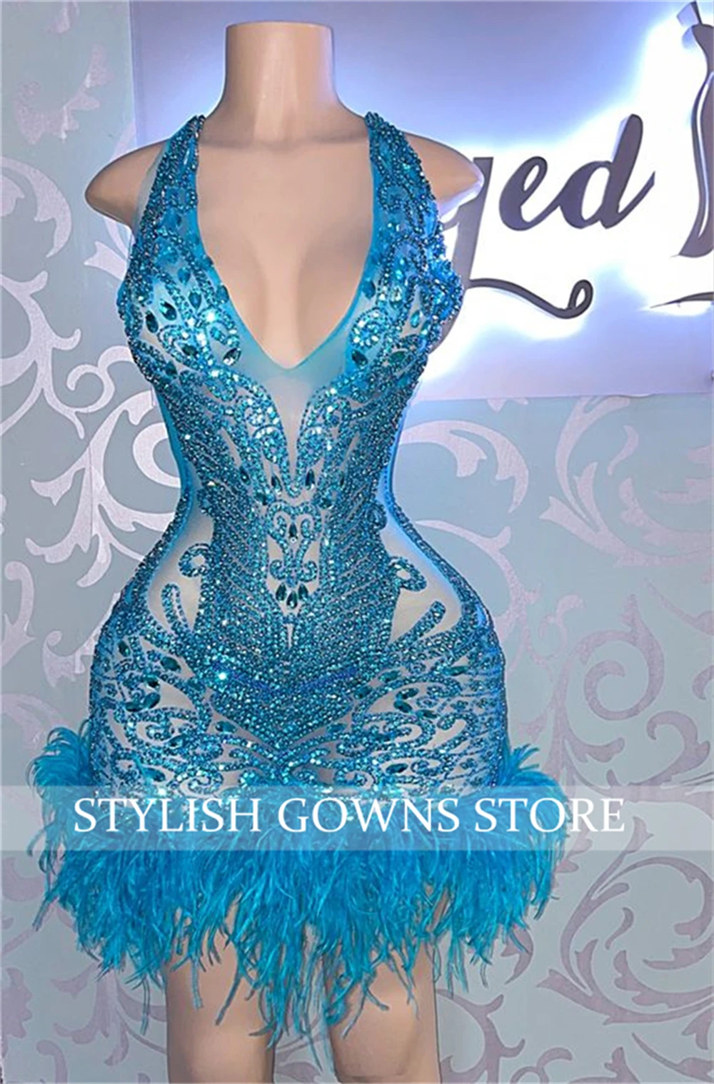 Sexy Roze Fluwelen Korte Prom Dresses 2022 Kralen Crystal Diamond Mini Cocktail Jurk Veren Birthday Party Gown Robe De Bal