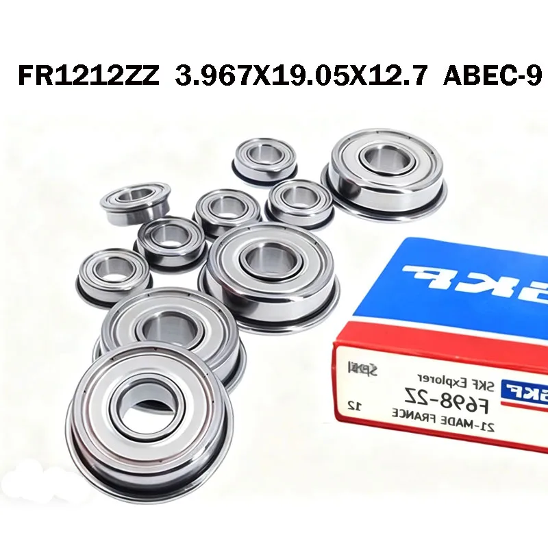 5PCS Original SKF FR1212ZZ Flange Miniature Bearing 3.967x19.05x12.7 ABEC-9 Inch Flanged FR1212ZZ Double Shielded Ball Bearings