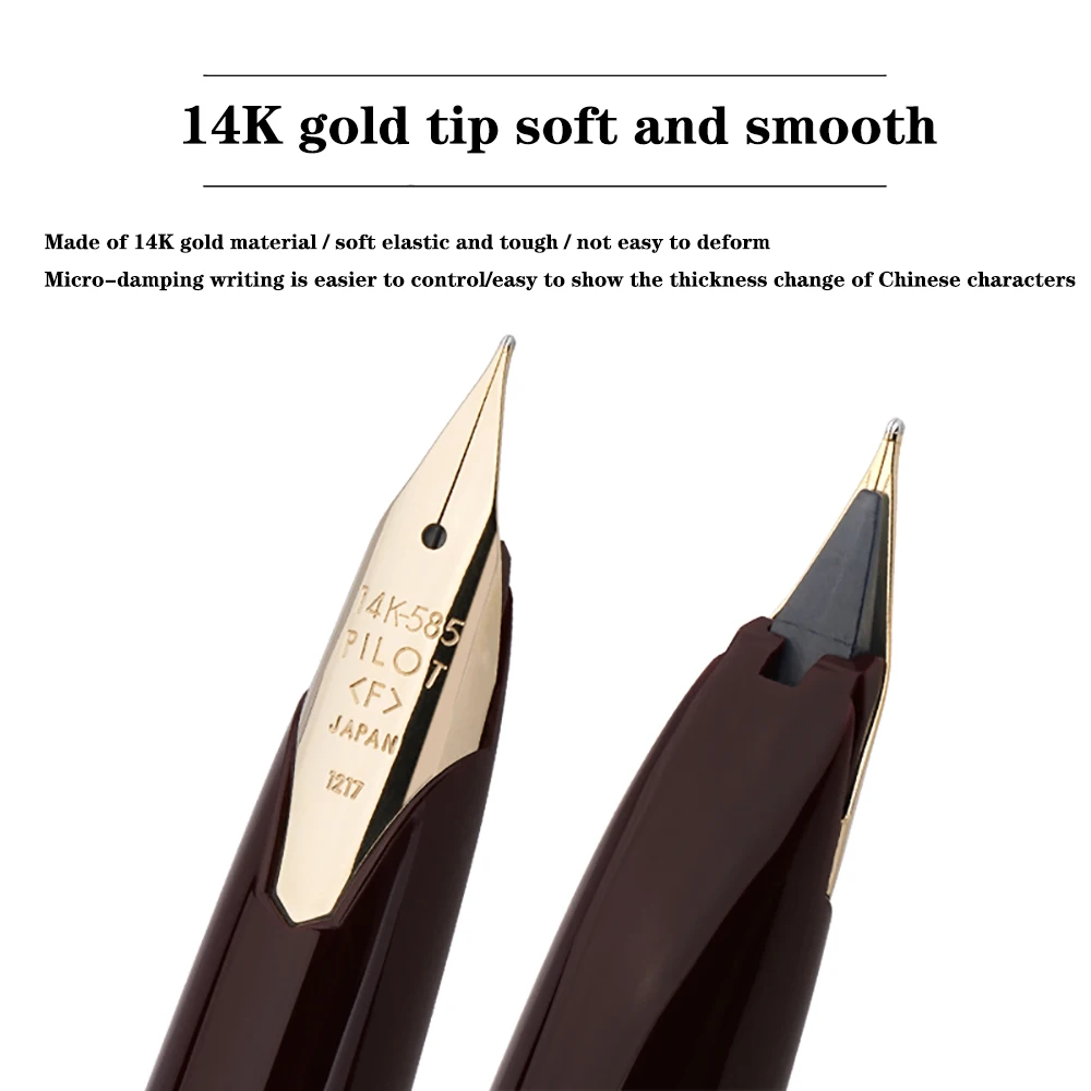 Pluma estilográfica de piloto japonés, Punta dorada de 14K, 95s Elite, 95 ° aniversario, diseño de bolsillo grabado, portátil, papelería de alta gama