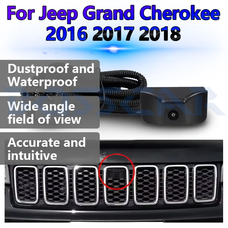 

Для Jeep Grand Cherokee 2016 2017 2018, автомобильная камера переднего вида AHD OEM HD ночного видения «рыбий глаз» 150 ° Система хромированного монитора парковки