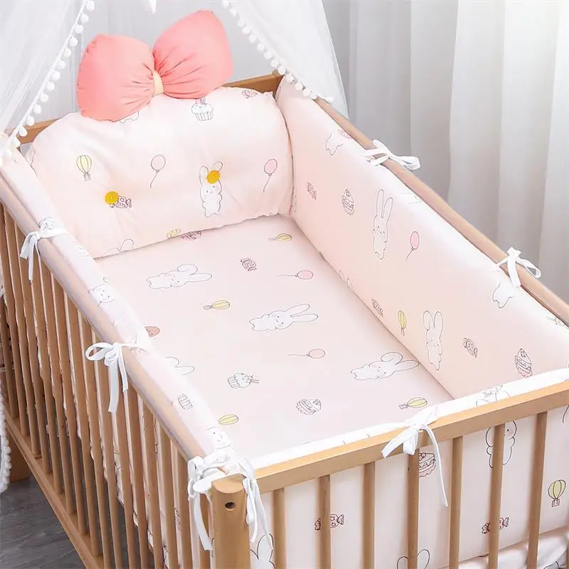 Newborn Cotton Breathable One-piece Bed Bumper Removable Washable Children Bedding Set Four Seasons Universal Cartoon CribBumper