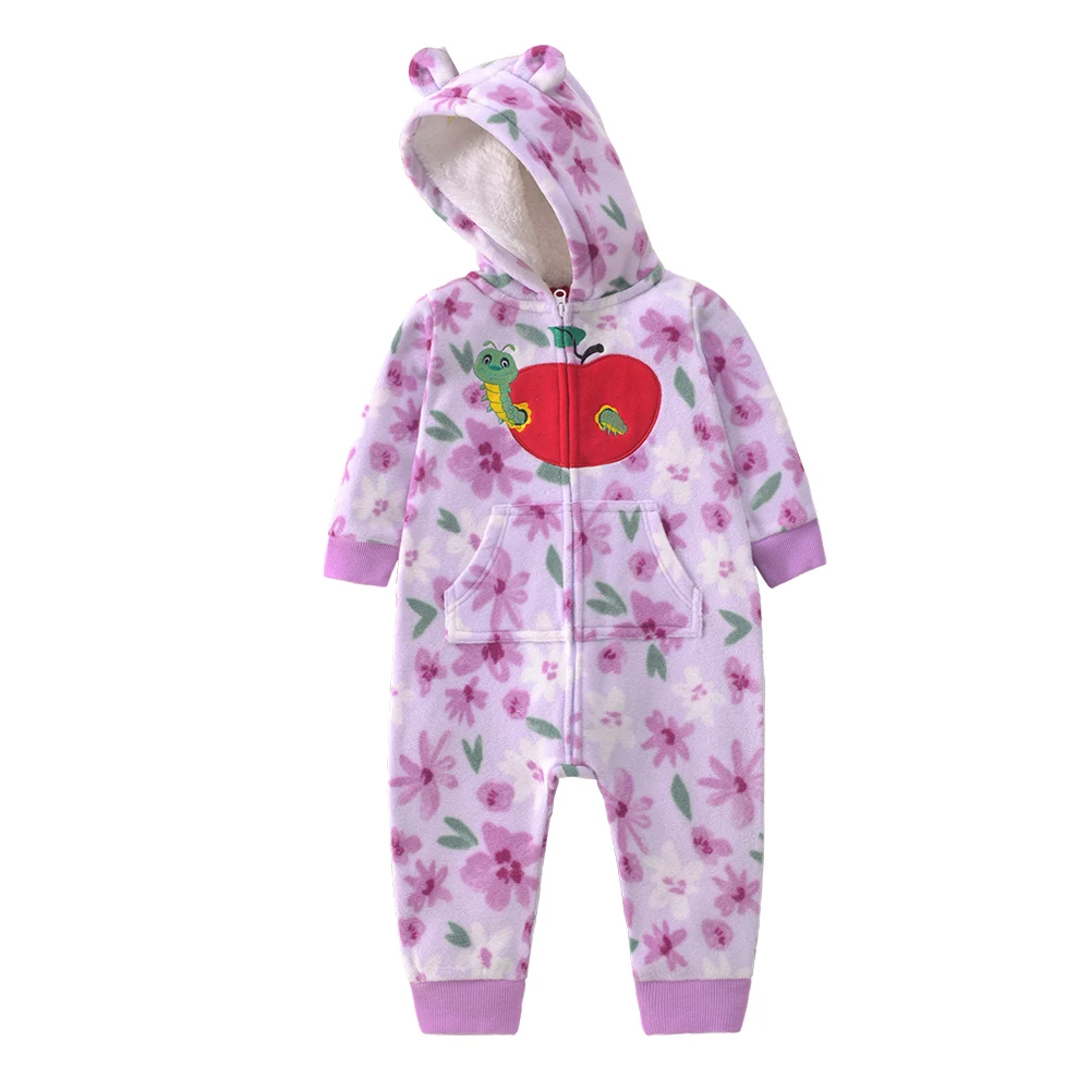 Baby Frühling Herbst Jungen Mädchen Strampler Warme Kleidung Reißverschluss Fleece Einteiler mit Kapuze Tier-Jumpsuit Säuglingskleidung 9-24 Monate – Detail 6