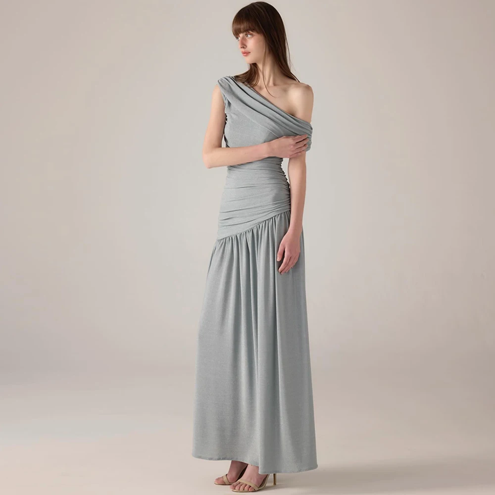 

Fashion Jersey Evening Dress Temperament A-Line Party Dresses High Quality Off the Shoulder Customized Celebrity Gown