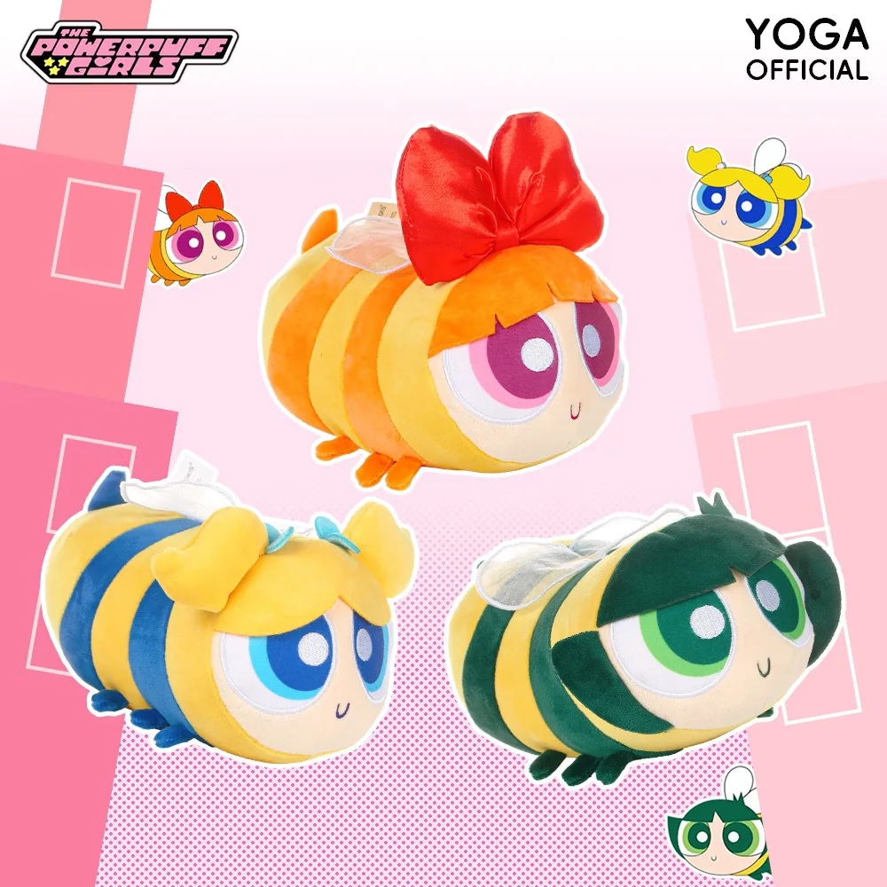 Blossom Bubbles Buttercup The Powerpuff Girls Cute Cartoon Honeybee Doll Kawaii Fluffy Stuffed Toy Periphery Home Decor Gifts