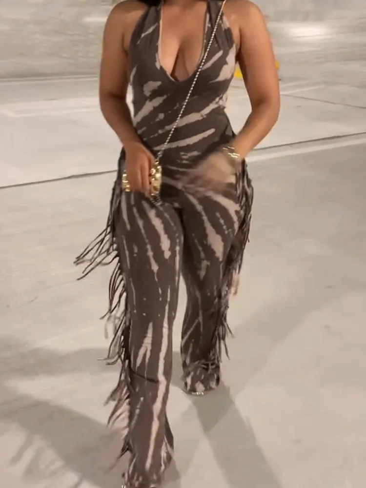 Women Summer Halter Lace-Up Jumpsuits, Sleeveless Elegant Fashion Chic Bodysuits, 2025 Backless Holiday Simple Ladies Playsuits