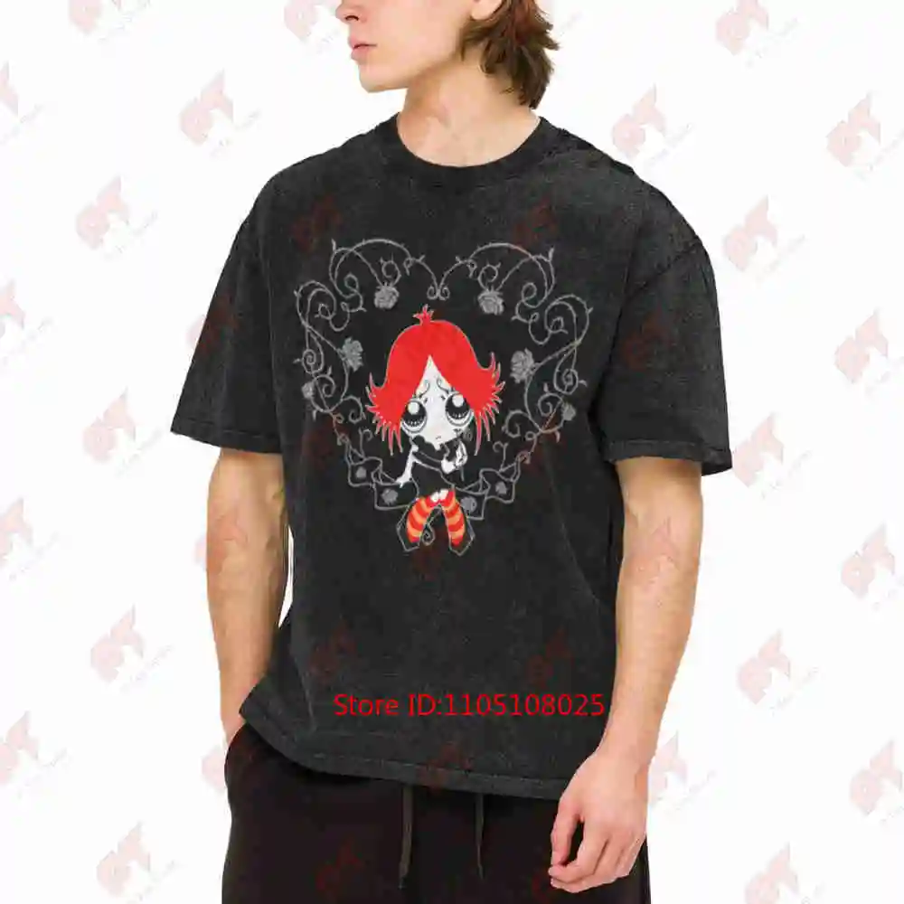 Ruby Gloom Goth Cartoon 2000'S Animation Vintage Vintage Washed Tee Pure Cotton T-Shirt
