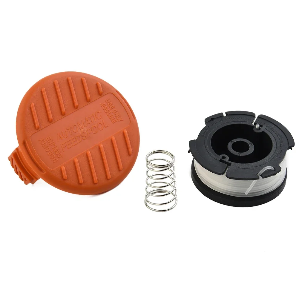 2pcs For Black & Decker Spool & Line + Cover Spool Cap BST2018 BDST182ST1 BESTE625 Lawn Mower Replacement Part Lawn Mower Garden