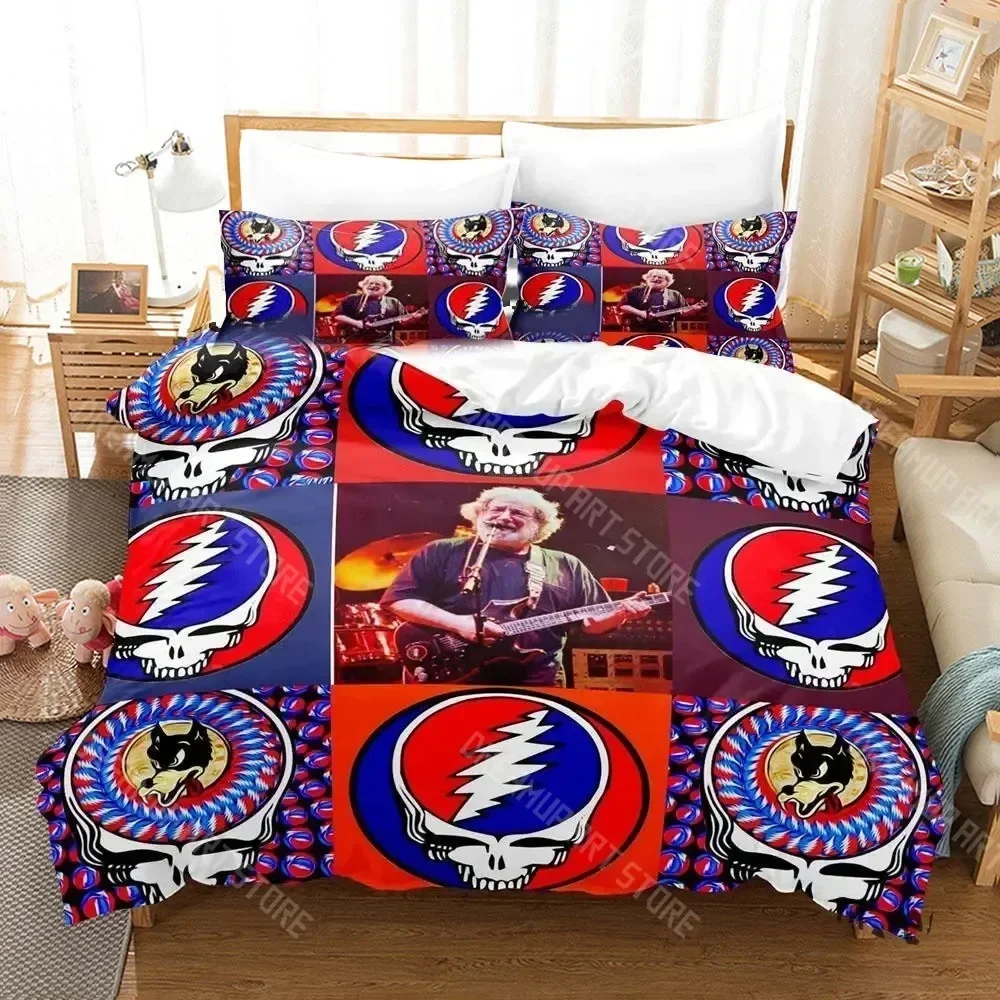 Exquisite 3D Print Skull G-Gratefuls Band Bedding Set Boys Girls Twin Queen King Size Duvet Cover Pillowcase Bed Boys Adult Home