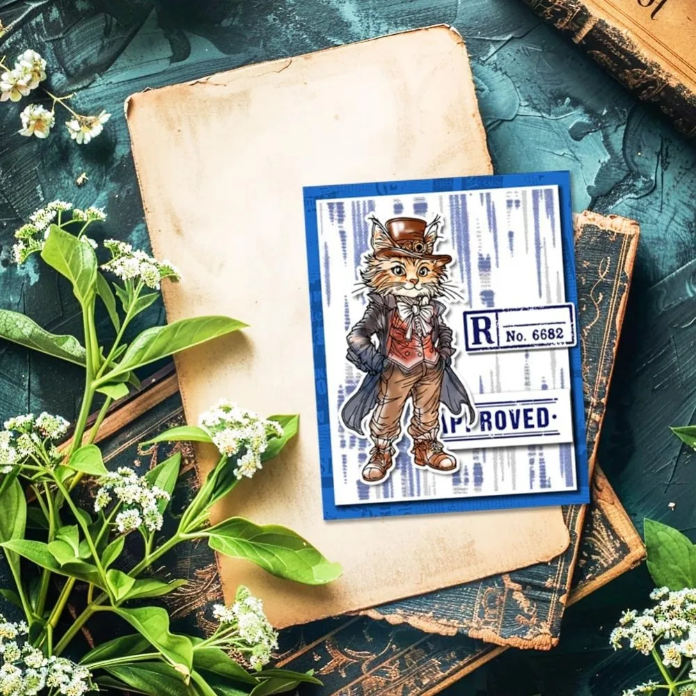 Vintage Cat Clear Stamps for Card Making Animals Silicone Clear Stamps Retro Clothes Transparent Stamps Seal for DIY