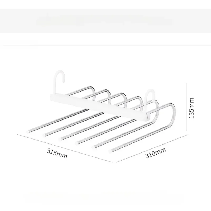 Appendiabiti multifunzionale 6 in 1 per appendiabiti armadio regolabile organizzatore portapantaloni pantaloni scaffale portaoggetti per cravatte