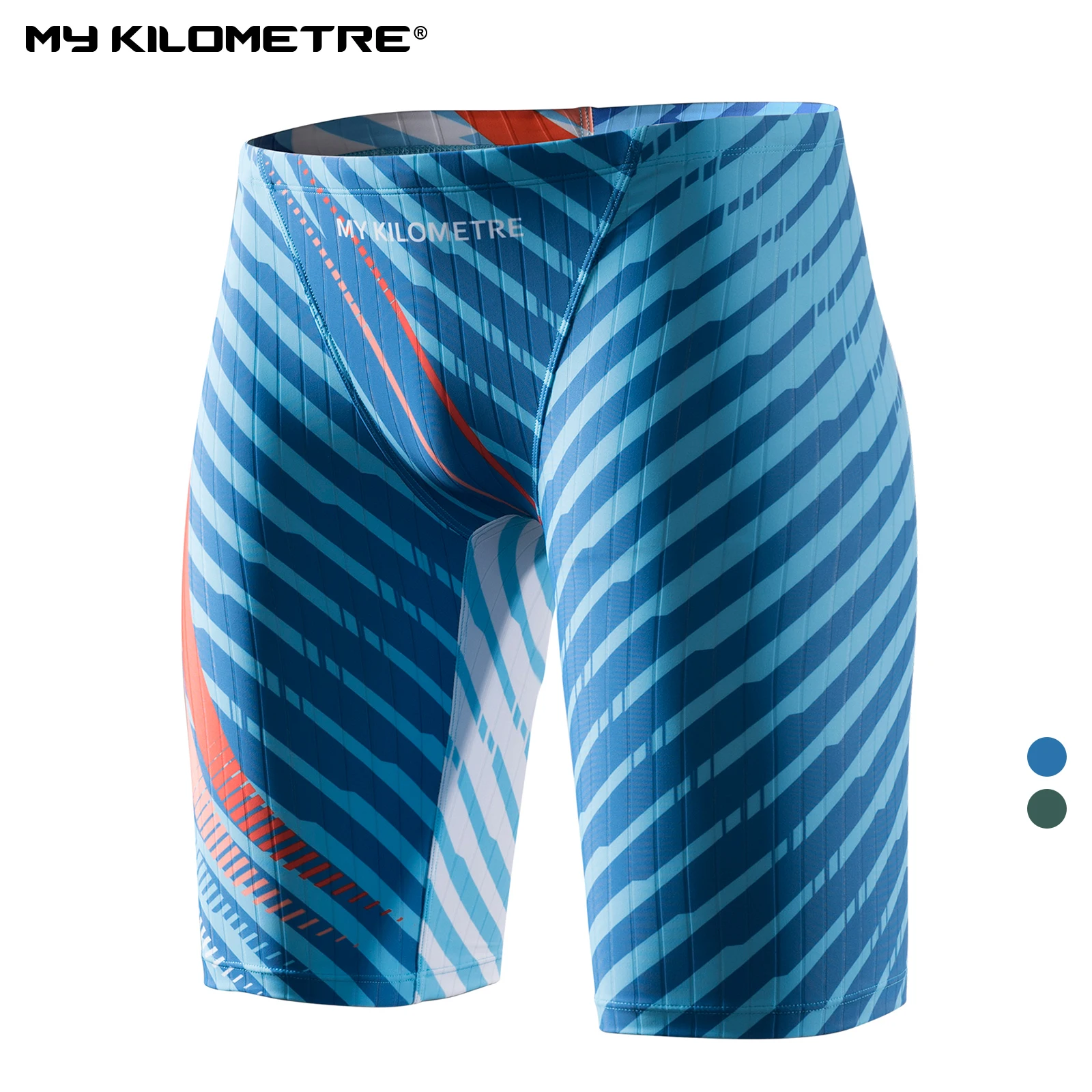 MY KILOMETRE Men's Swimming Trunks Professional Athletic Swim Jammers Swimwear Men Swimsuit Durable Training Swimming Shorts