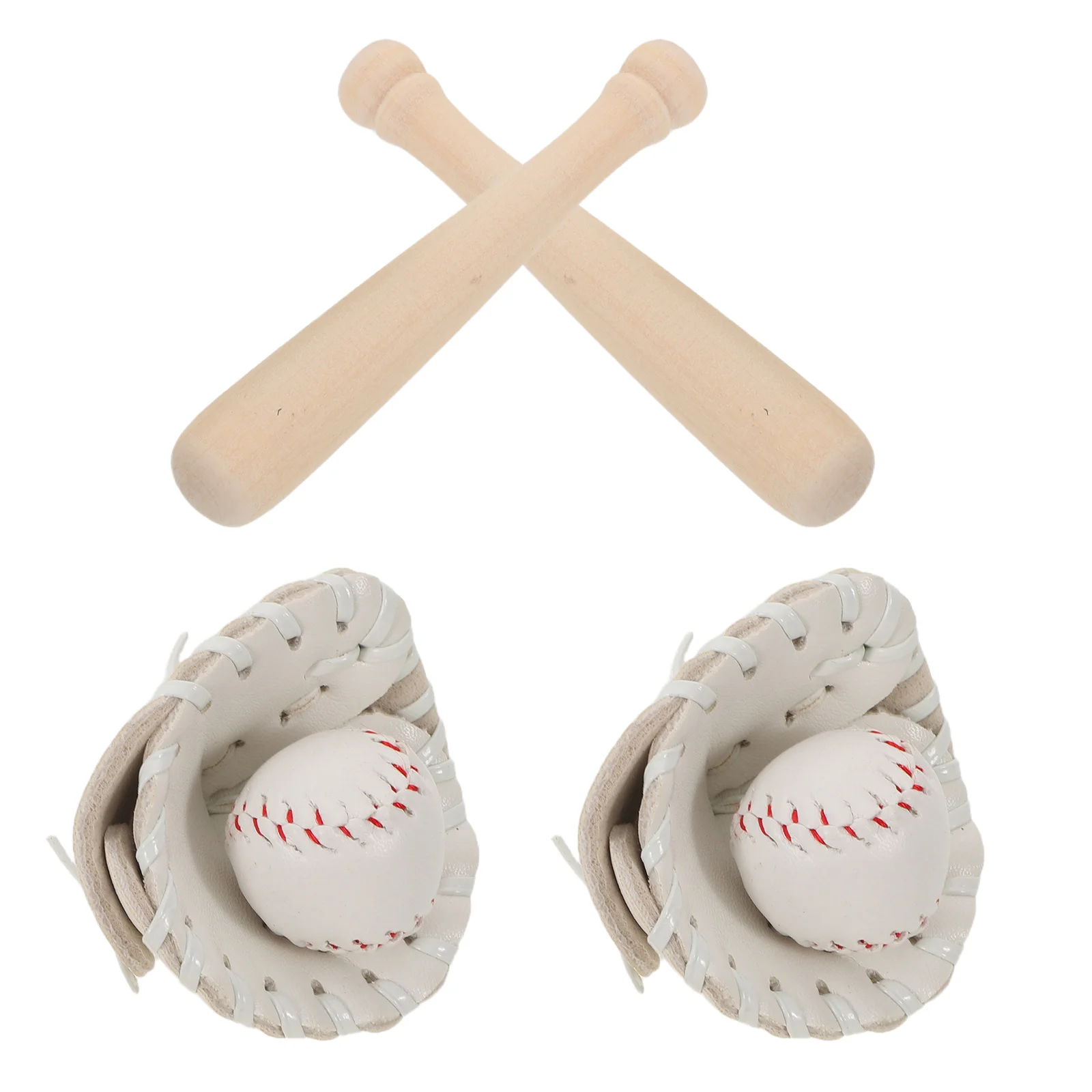 

2Sets Miniature Baseball Set Realistic Design Perfect for Dollhouse Sports Decor Fairy Garden Scene Bag Charm DIY Accessories