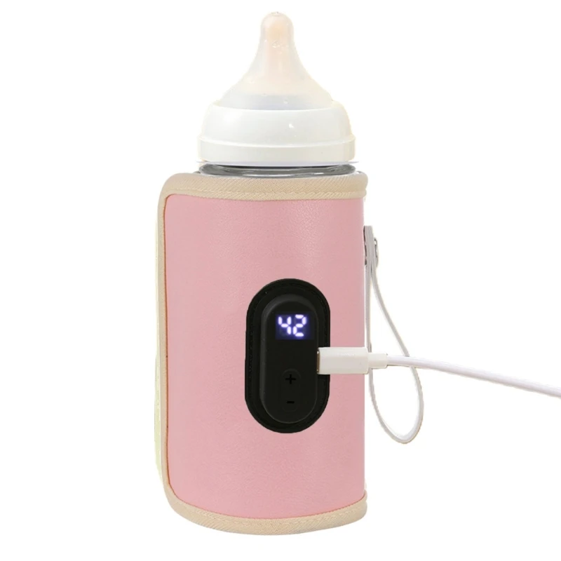 Baby Nursing Bottle Sleeve with Digital Display, Portable Milk Bottle Warmer Multifunction Constant Temperature Cover