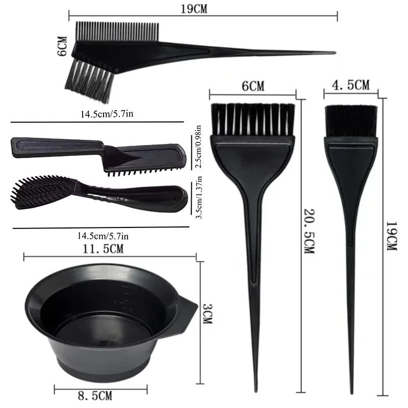 2/4/6-teiliges Professionelles Haarfärbeset Farbmischschale mit Rührpinsel Färbe- und Bleichset Friseur-Schönheitsstyling-Werkzeuge – Detail 2