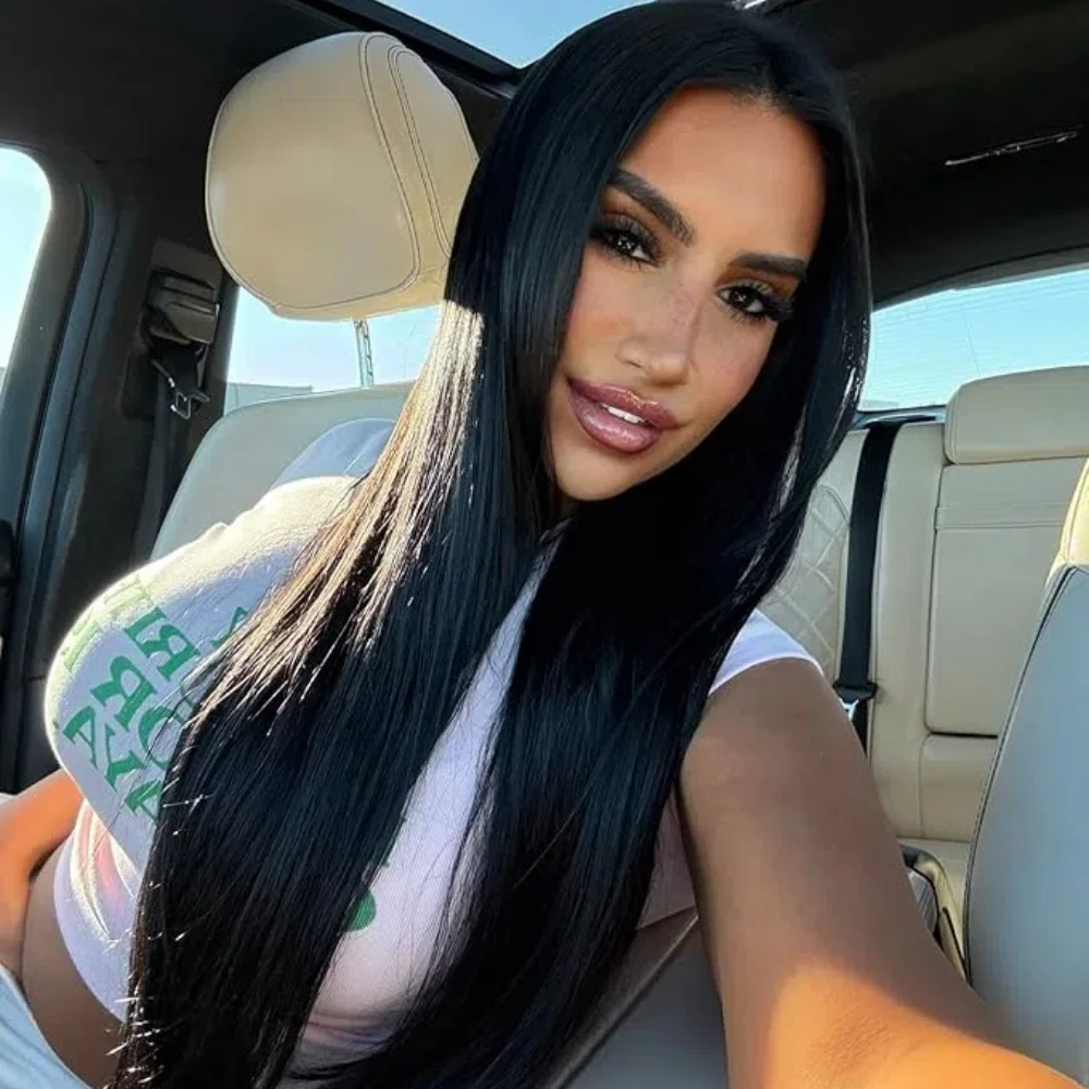 

34 Inch Straight Brazilian Human Hair Glueless Wig 7x5 Pre Plucked with Baby Hair 200% Density Easy to Wear No Glue Required