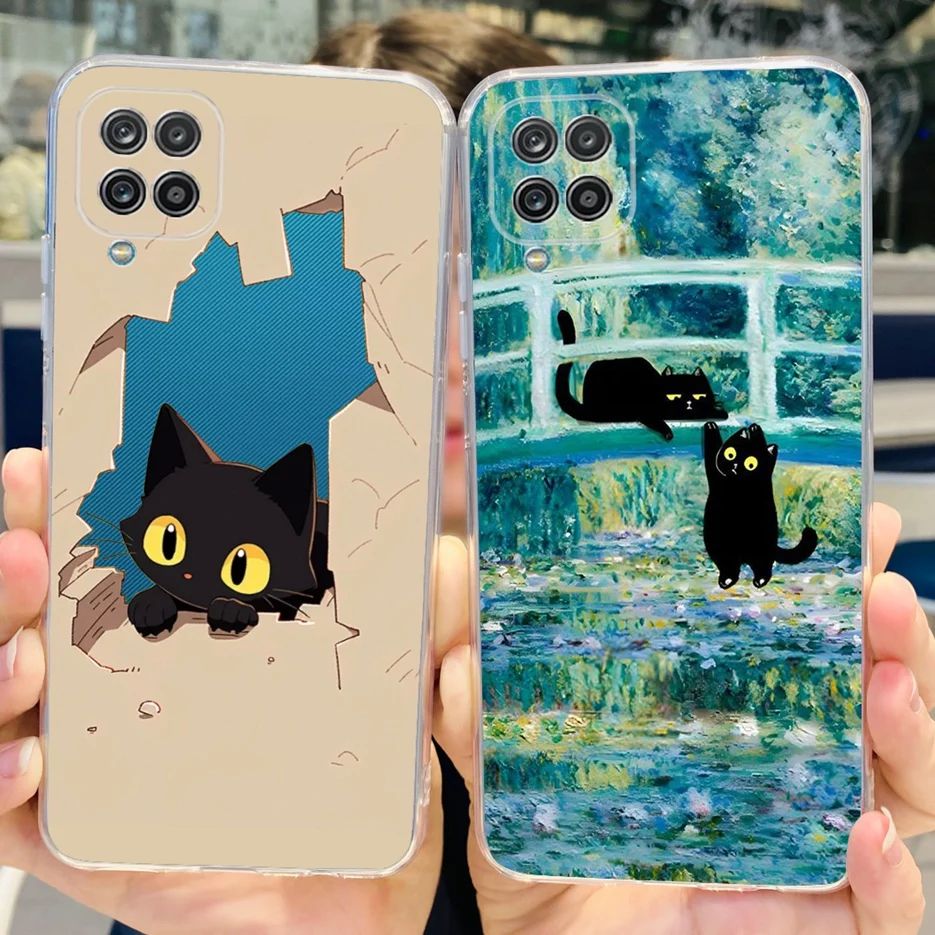 For Samsung Galaxy A12 Case F12 M12 Fashion Painted Cover Clear Silicone Phone Cases For Samsung A12 M 12 Galaxy M12 Soft Fundas