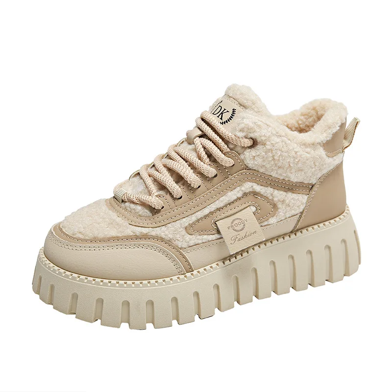 Fleece-lined Women Winter Snow Boots Waterproof Non-slip Warm Footwear High-top Boots Design Original Vulcanized Platform Shoes