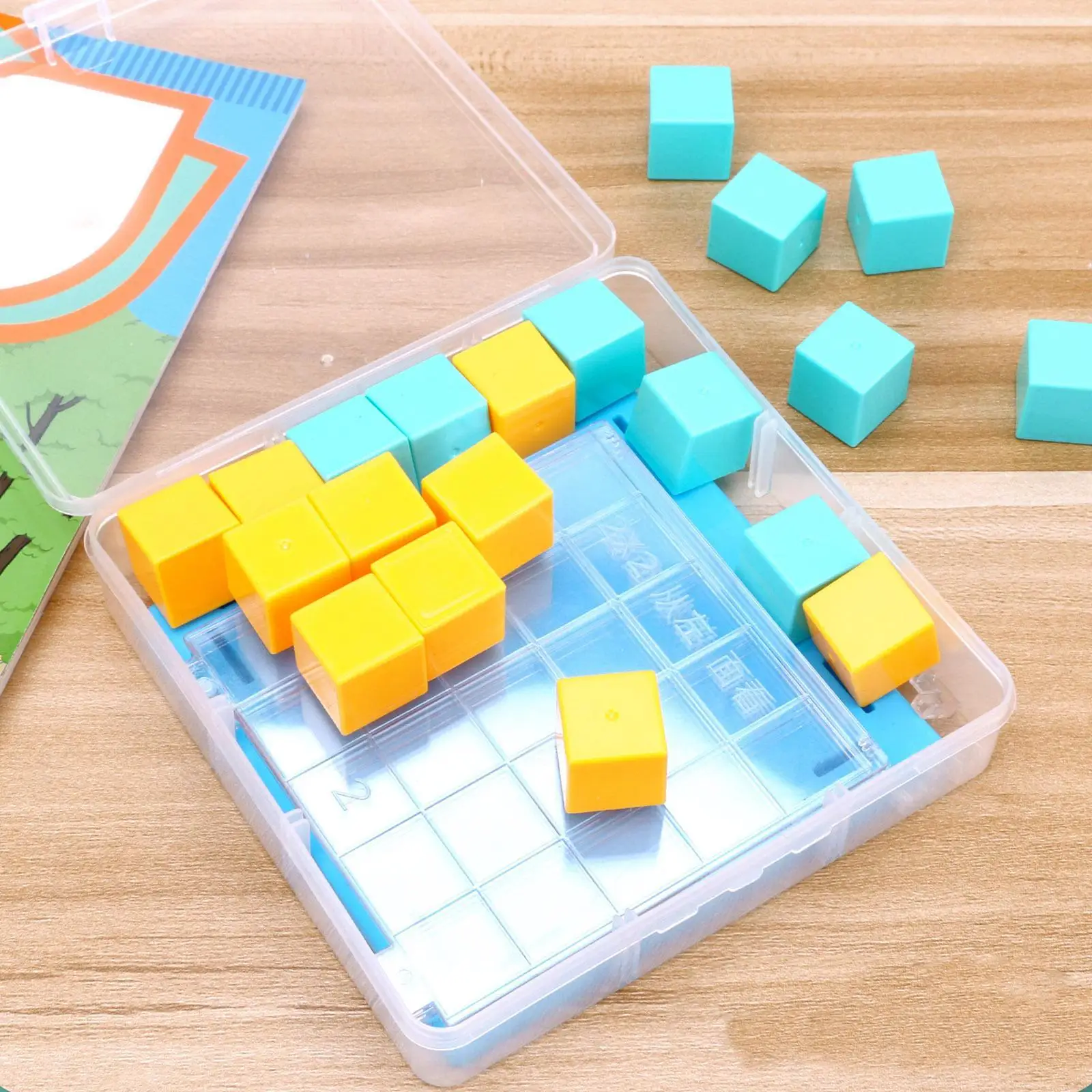 Small Cube Blocks Math Teaching Aid Learning Cube Position View Grid Educational