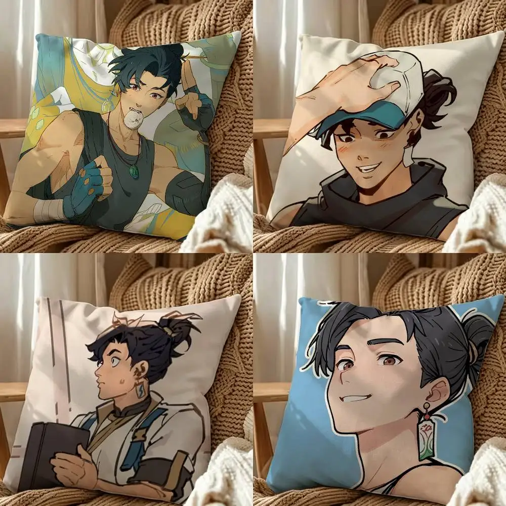 For O-Overwatch Wuyang Double-Sided Printed Cushion Cover Bedroom Bedside Sofa Pillow Case