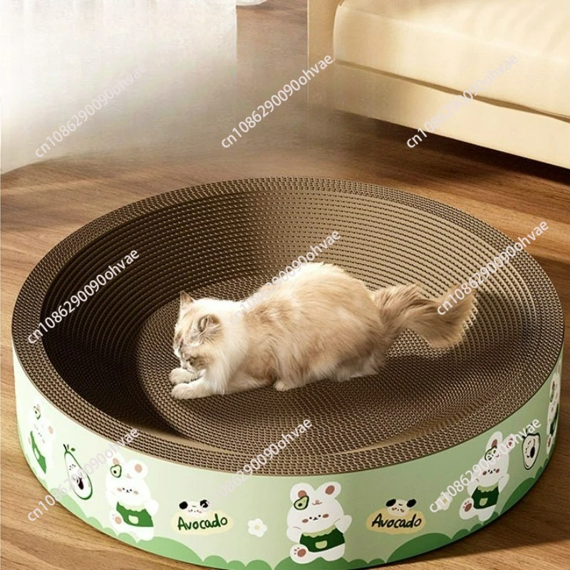 Round Cat Scratch Board Grinding Claw Cardboard Corrugated Cat Scratch Board Kitten Scraper Pet Furniture Items