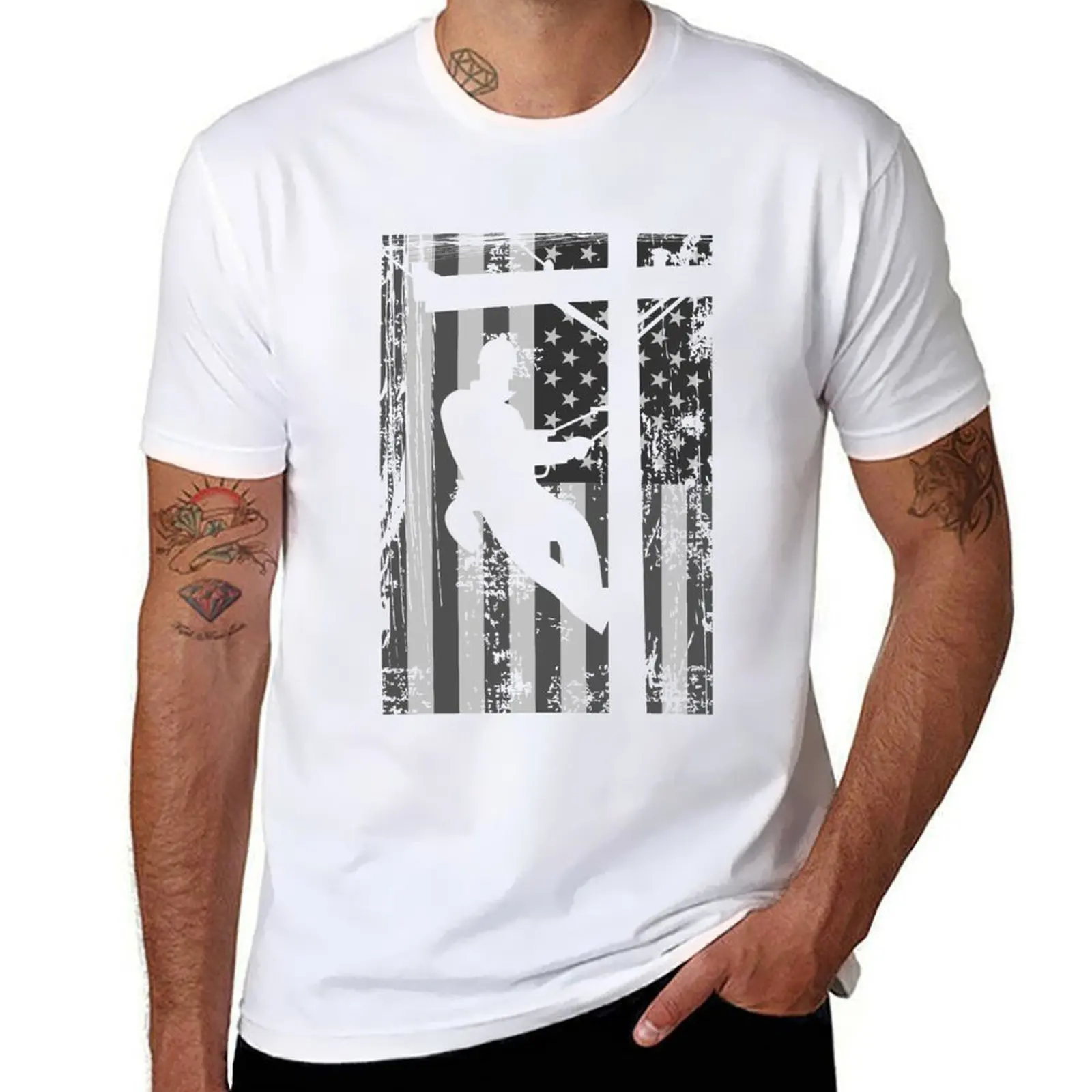 

Lineman American Flag Art Electric Cable Lineman Gift T-Shirt graphic t shirts for man cotton t shirt man T-Shirt