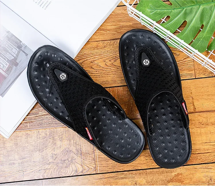 MAEDEF Hausschuhe, Sommer-Flip-Flops für Herren, Strand-Hausschuhe, lässige Sandalen, bequeme Schuhe, rutschfeste Badezimmerschuhe, Herren-Slides – Detail 4