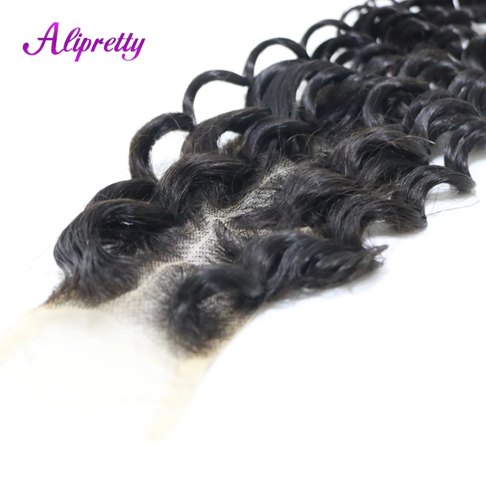 Alipretty-Perruque de Cheveux Humains Naturels Bouclés, Deep Wave, 2x6, 2x6 HD