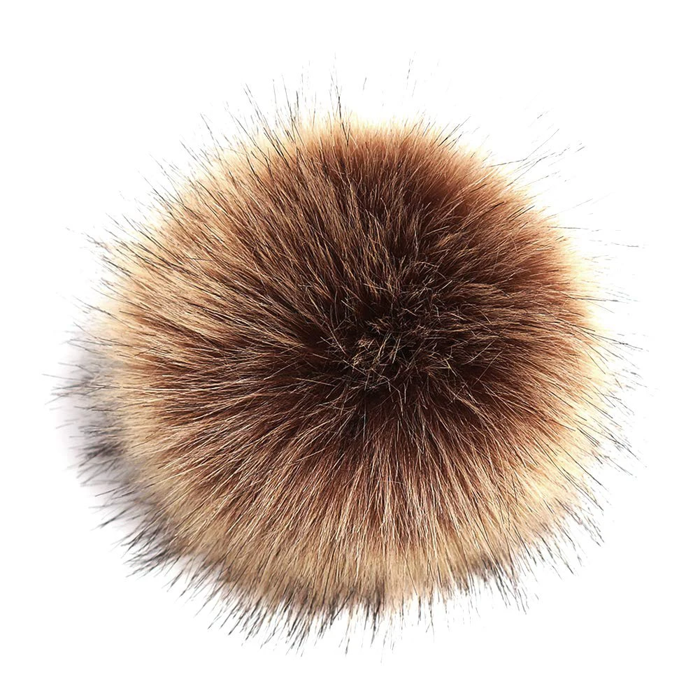 Fausse Fourrure Pom Fausse Fourrure Cheveux Moelleux Pompon Boule Bricolage Poms Boule Pour Chapeaux éCharpes Gants Sacs Brun