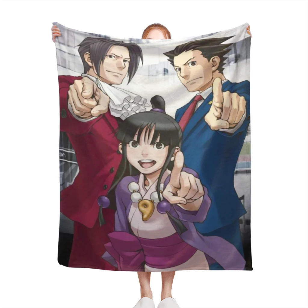 

Ace Attorney Blanket Flange Textile Decor Portable Super Soft Throw Blankets for Home Office Plush Thin Quilt