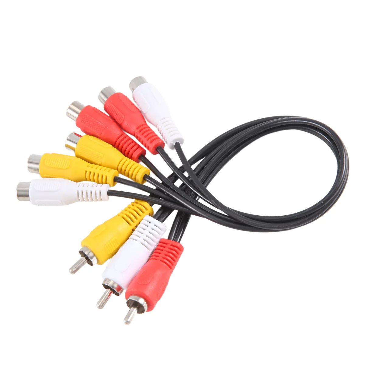 New 3 RCA Male Jack to 6 RCA Female Plug Splitter Audio Video AV Adapter Cable